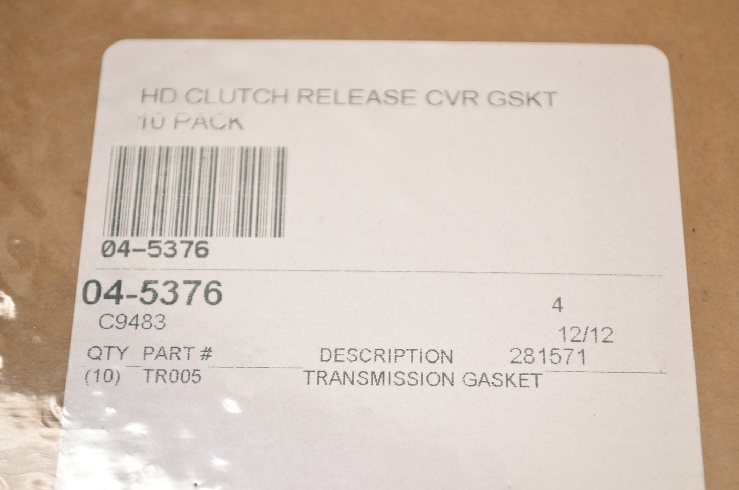 Transmission End Cover Gasket 87-00 FLH Qty 10 NOS
