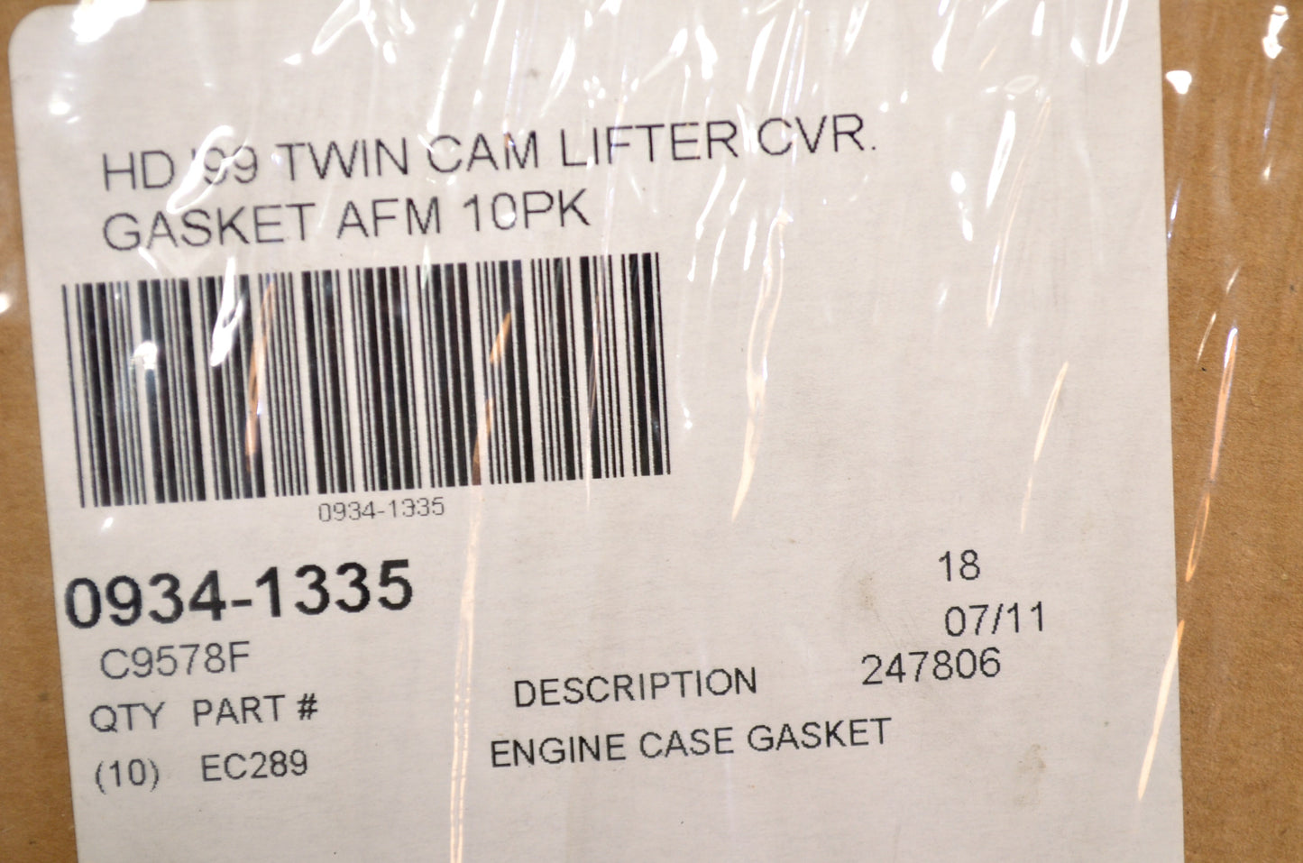 Lifter Cover Gasket Harley Davidson 99 Twin Cam engine Qty 10 NOS