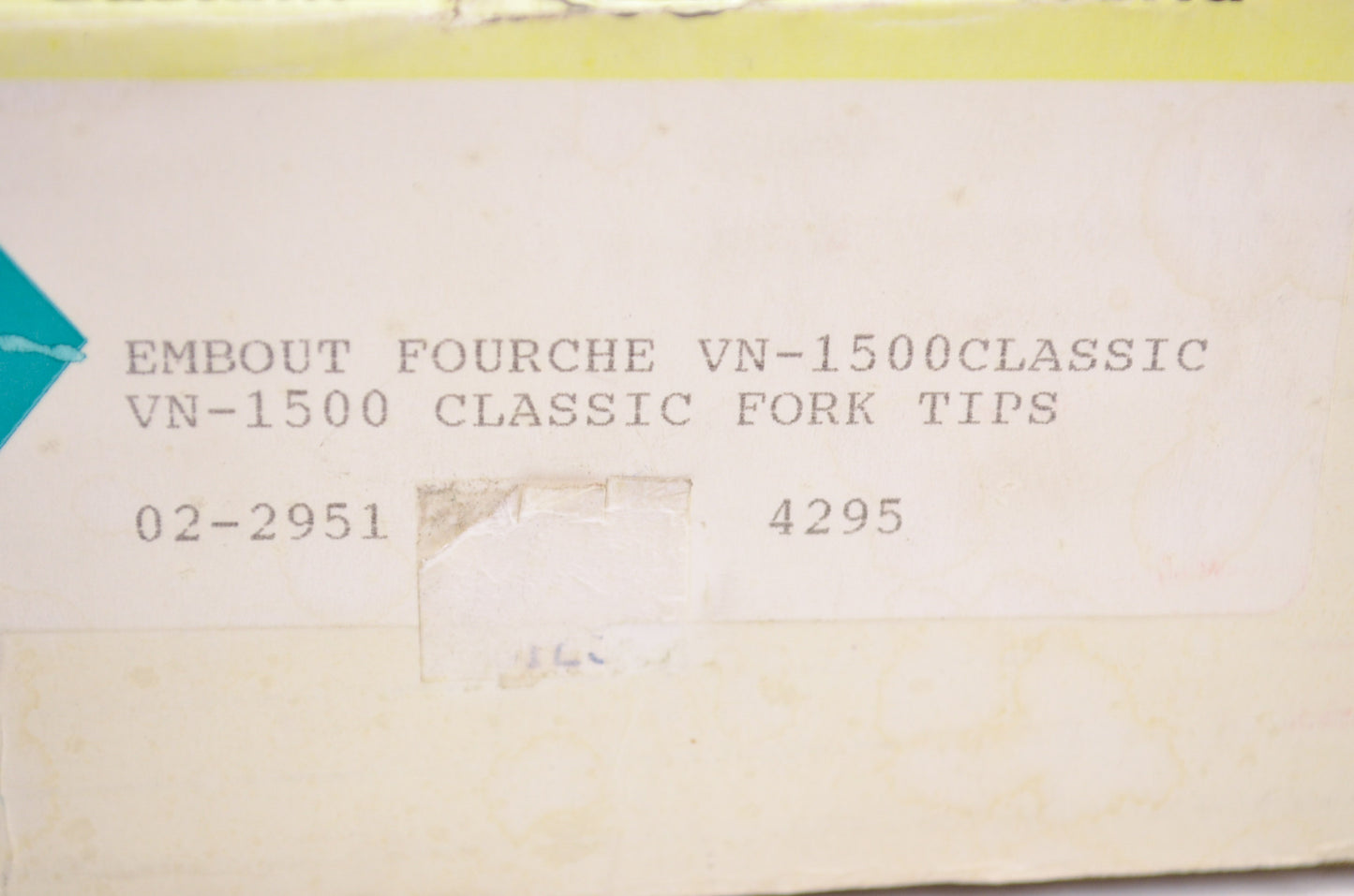 Custom World 383903, 02-2951 Fork Tips VN-1500 Classic Qty 2 NOS
