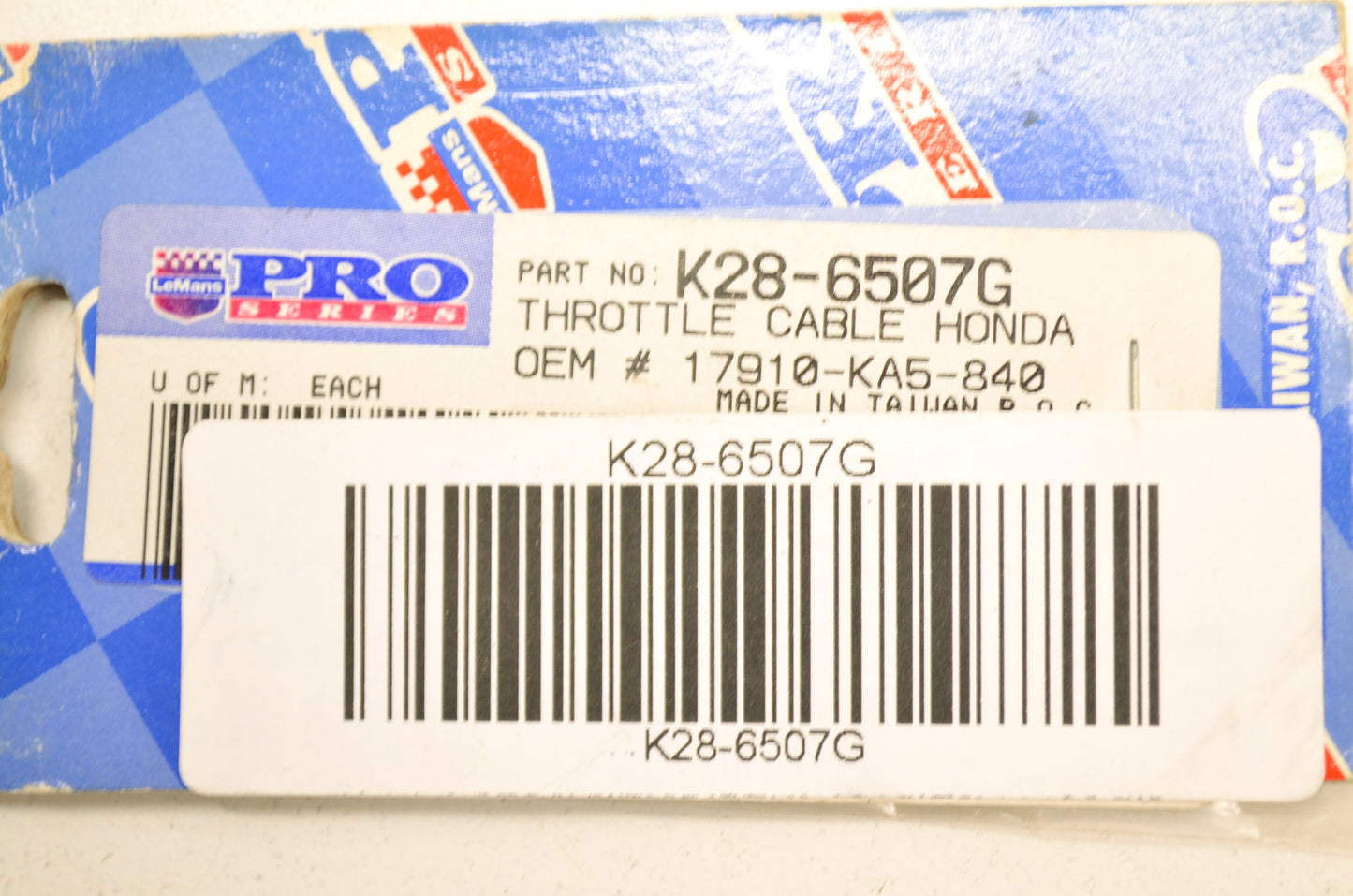 LeMans K28-6507G, 17910-KA5-840 Pro Series Throttle Cable Honda NOS