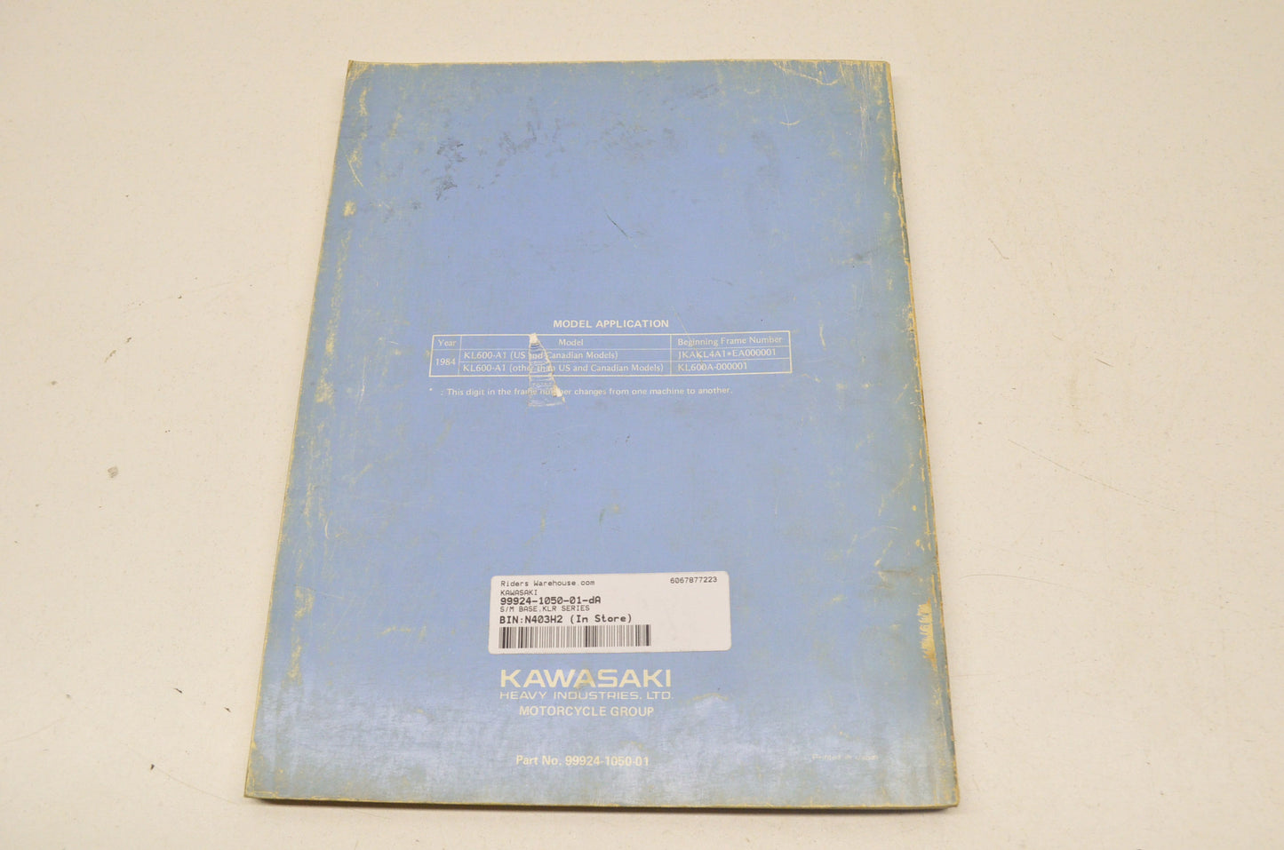 OEM Kawasaki KLR 600 Service Manual 84 84 KL600-A1