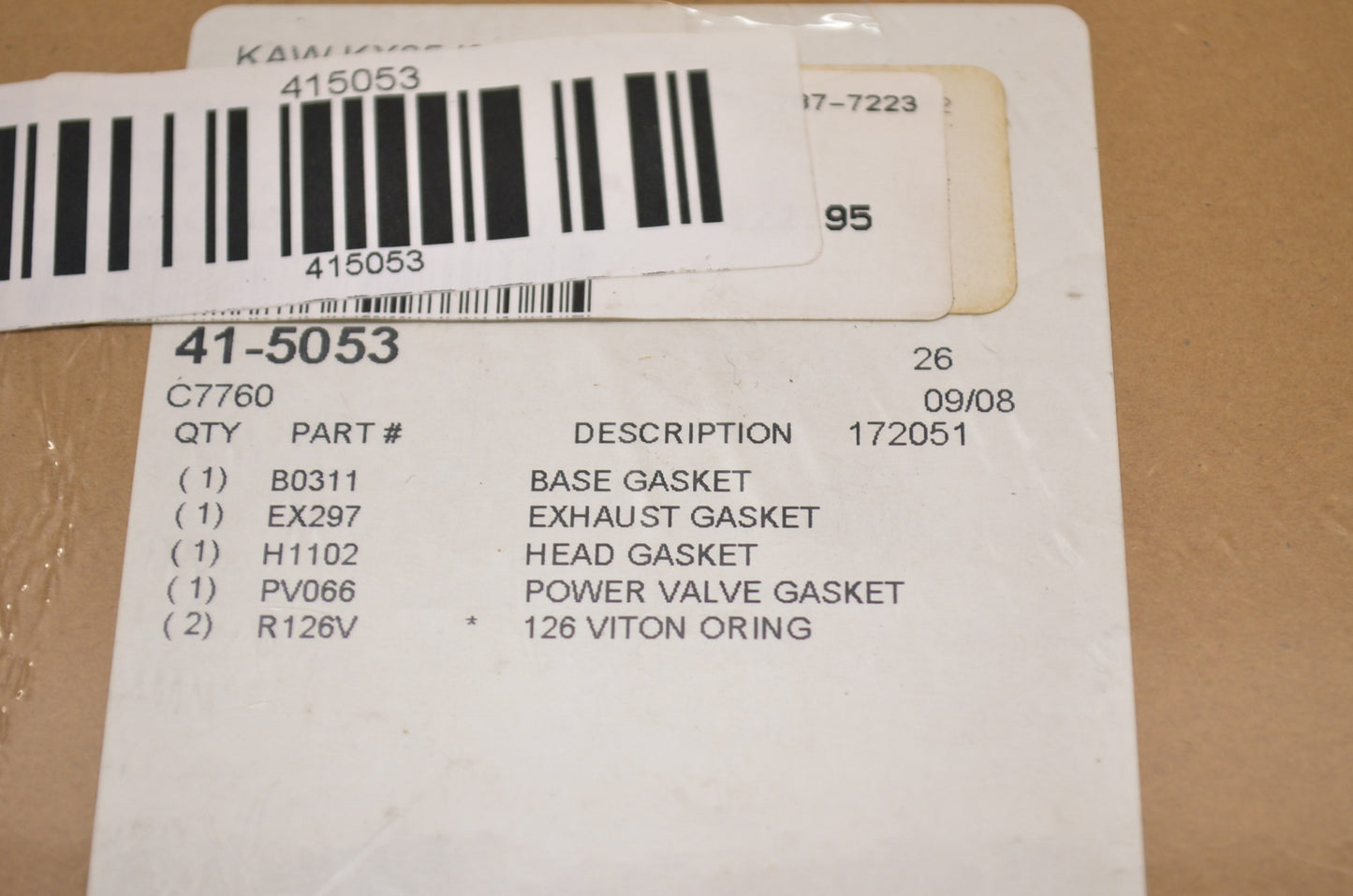 Cometic 41-5053, C7760 Top End Gasket Kit 505mm 01 KX85 NOS