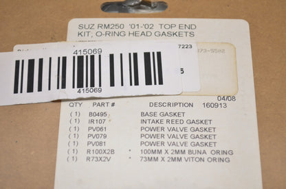 Cometic 41-5069, C7779 Top End Gasket Kit O-Ring 01-02 RM250 NOS