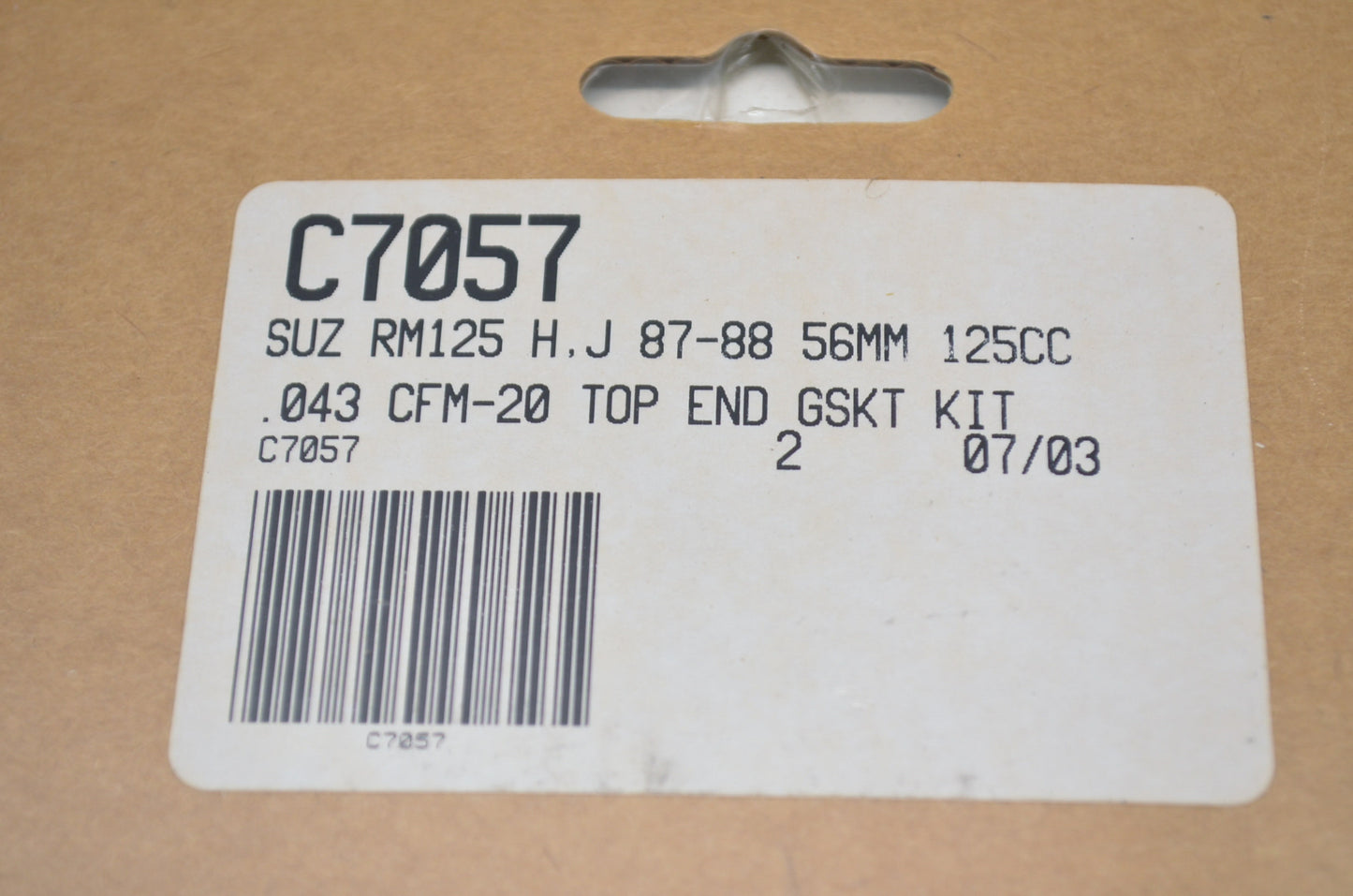 Cometic C7057 Cometic Top End Gasket Kit 56mm 87-88 RM125 NOS