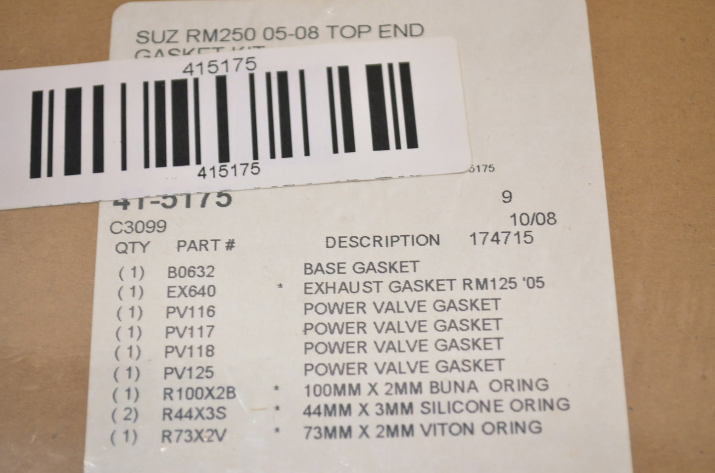 Top End Gasket Kit NOS