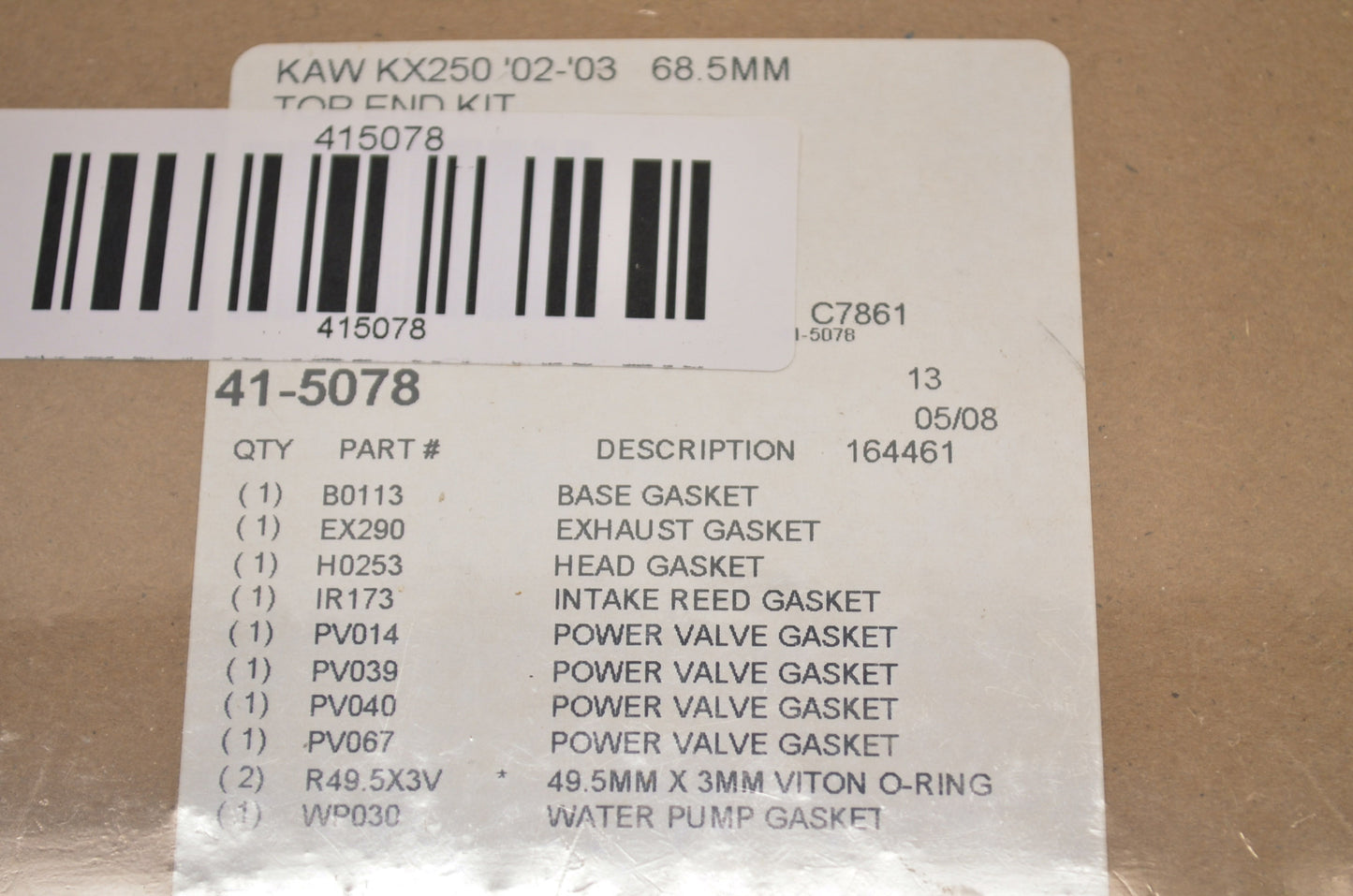 Cometic 41-5078, C7861 Top End Gasket Kit 685mm 02-03 KX250 NOS
