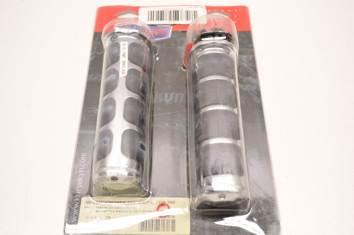 New KuryAkyn Metric Cruiser Chrome Iso Grip Kit NOS