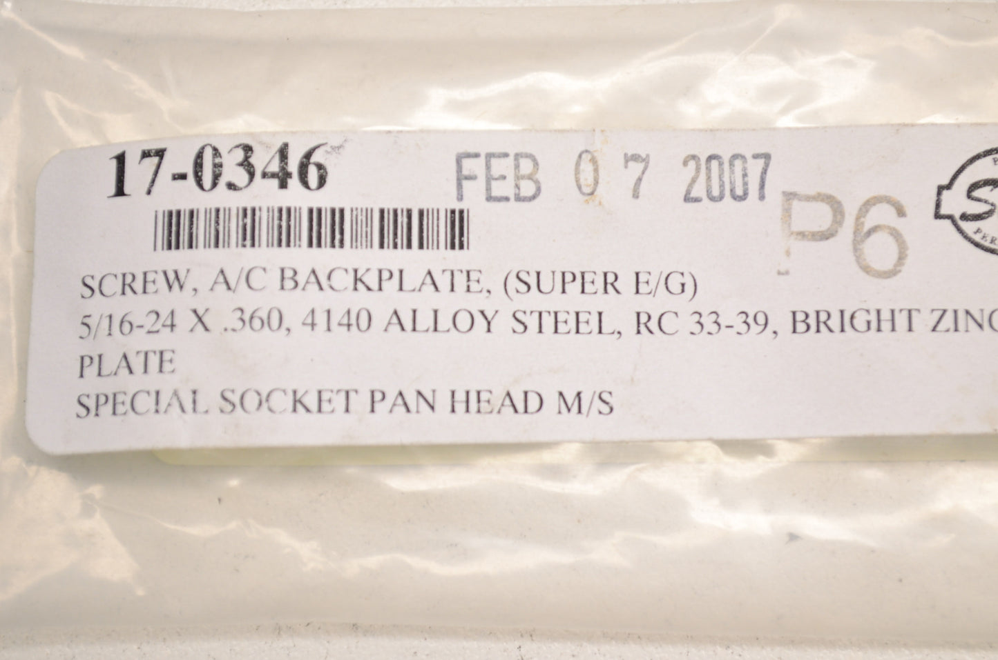 New S&S Back Plate Vent Screw 5/16-24 x 360 NOS