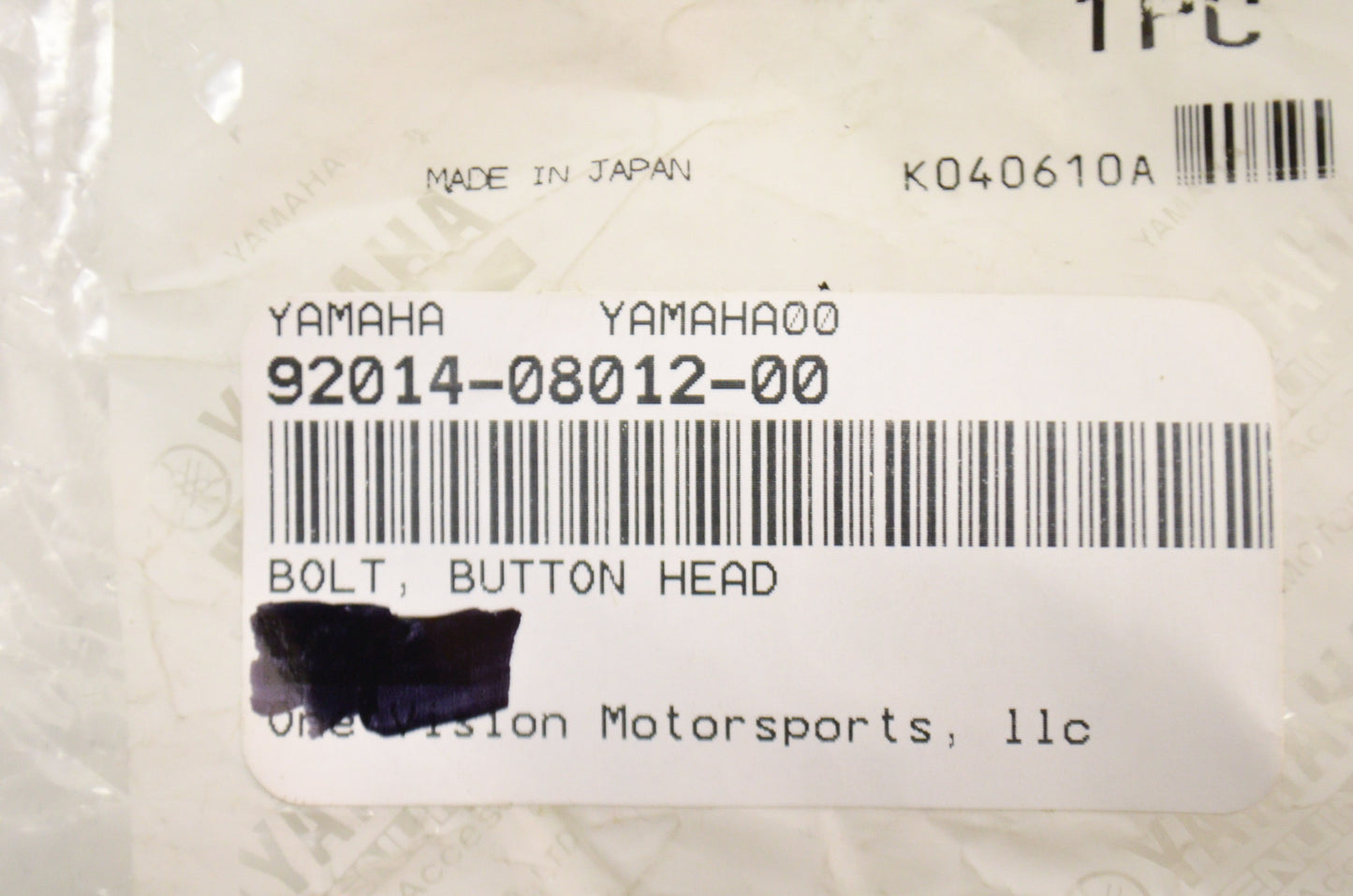 New OEM Yamaha 92014-08012-00 Button Head Bolt NOS