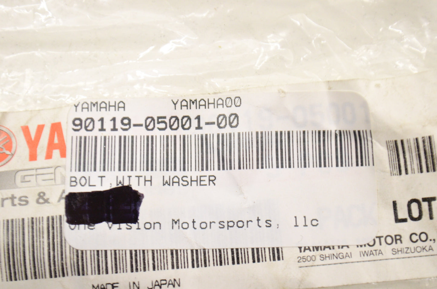 OEM Yamaha 90119-05001-00 Bolt w/ Hole NOS