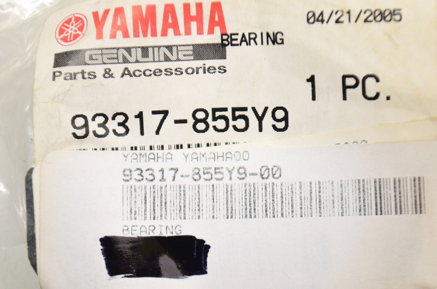 OEM Yamaha 93317-855Y9-00 Bearing