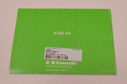 OEM Kawasaki 99987-1003-01 Owner's Manual KX65A2