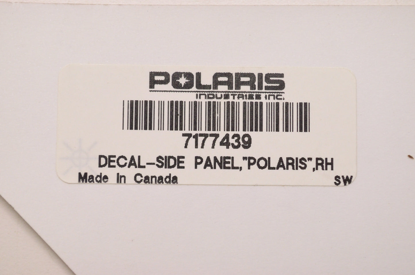 OEM Polaris 7177439 Right Hand "Polaris" Side Panel Decal NOS