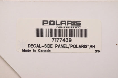OEM Polaris 7177439 Right Hand "Polaris" Side Panel Decal NOS