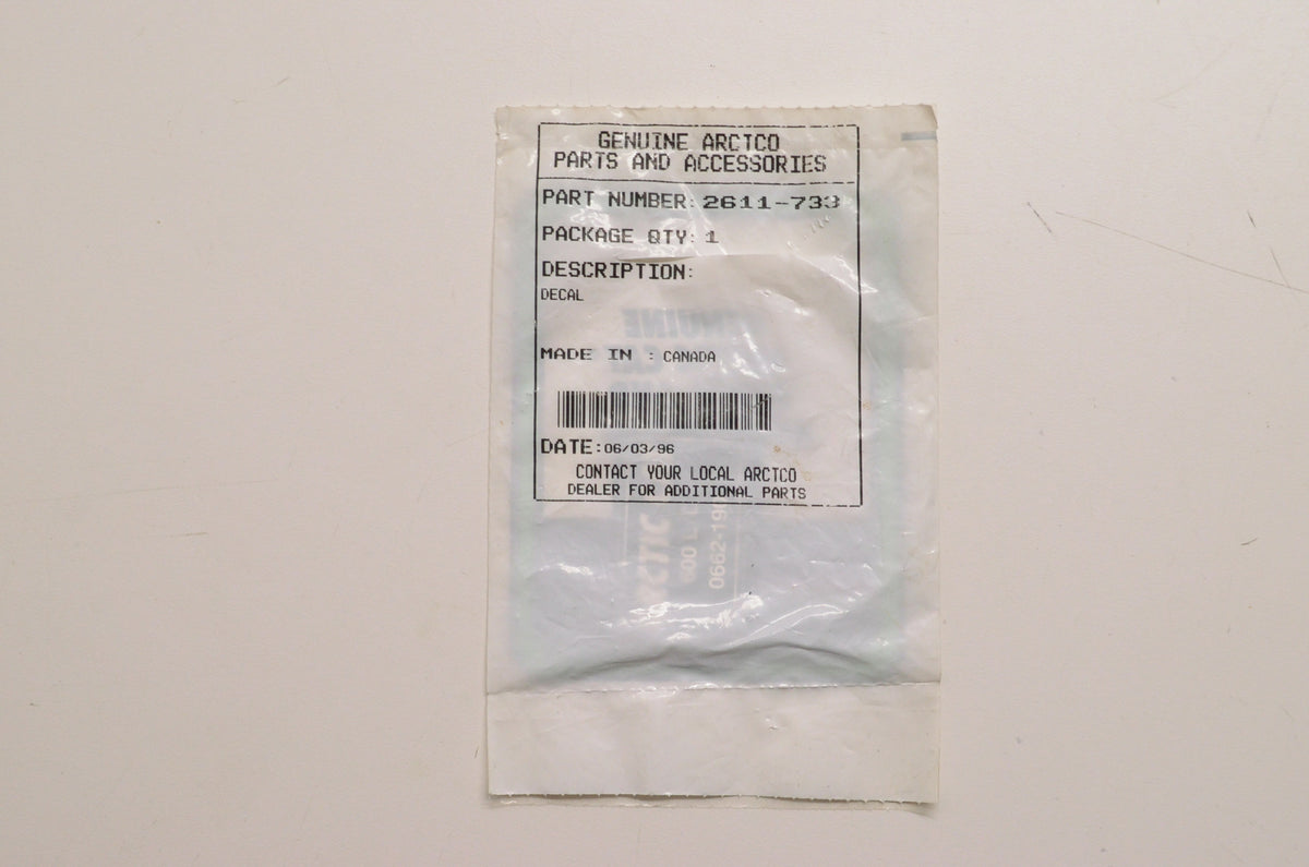 OEM Arctic Cat 2611-733 Engine Part Number Decal NOS