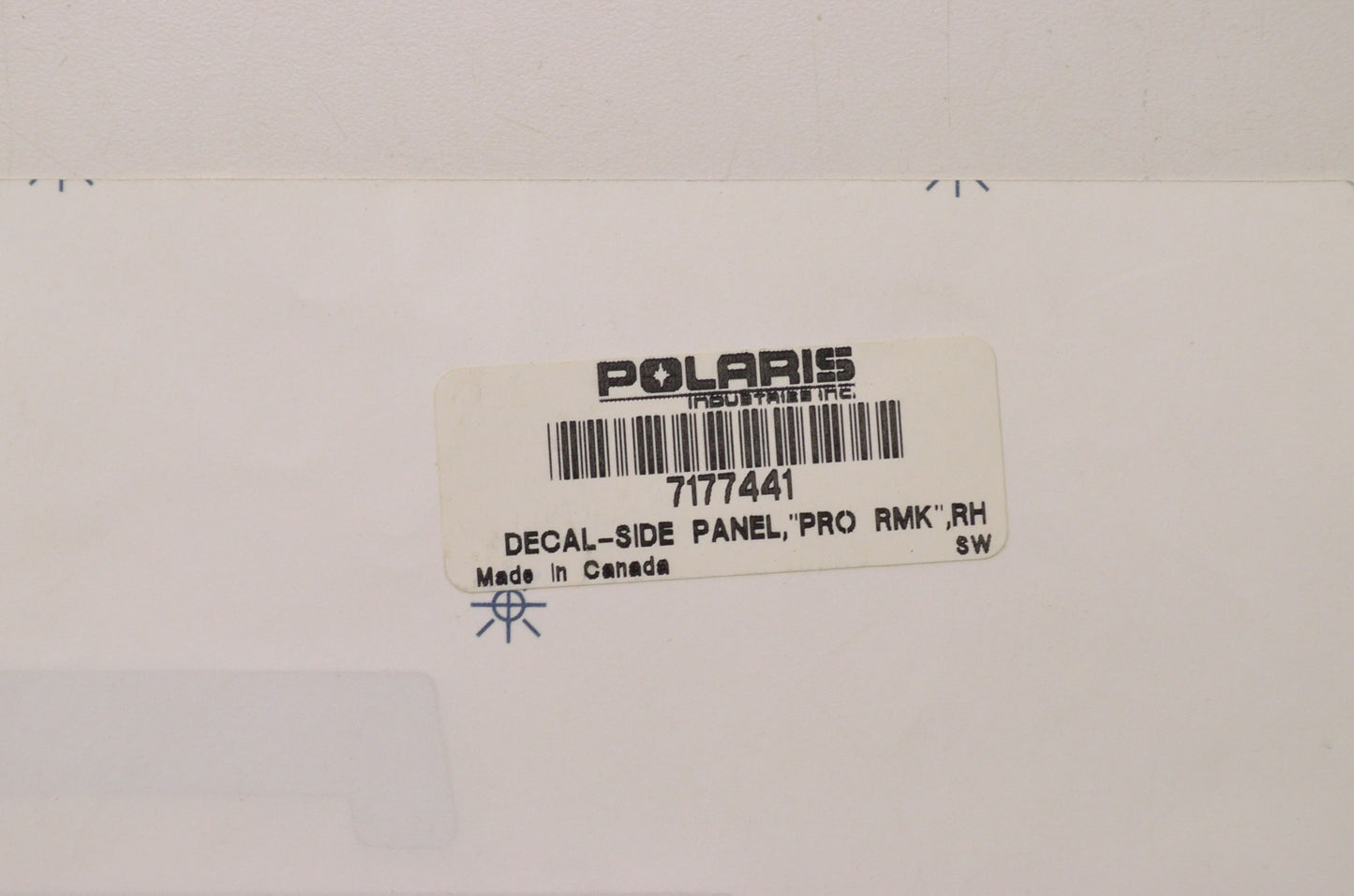 Right Hand Side Panel "Pro " Decal NOS
