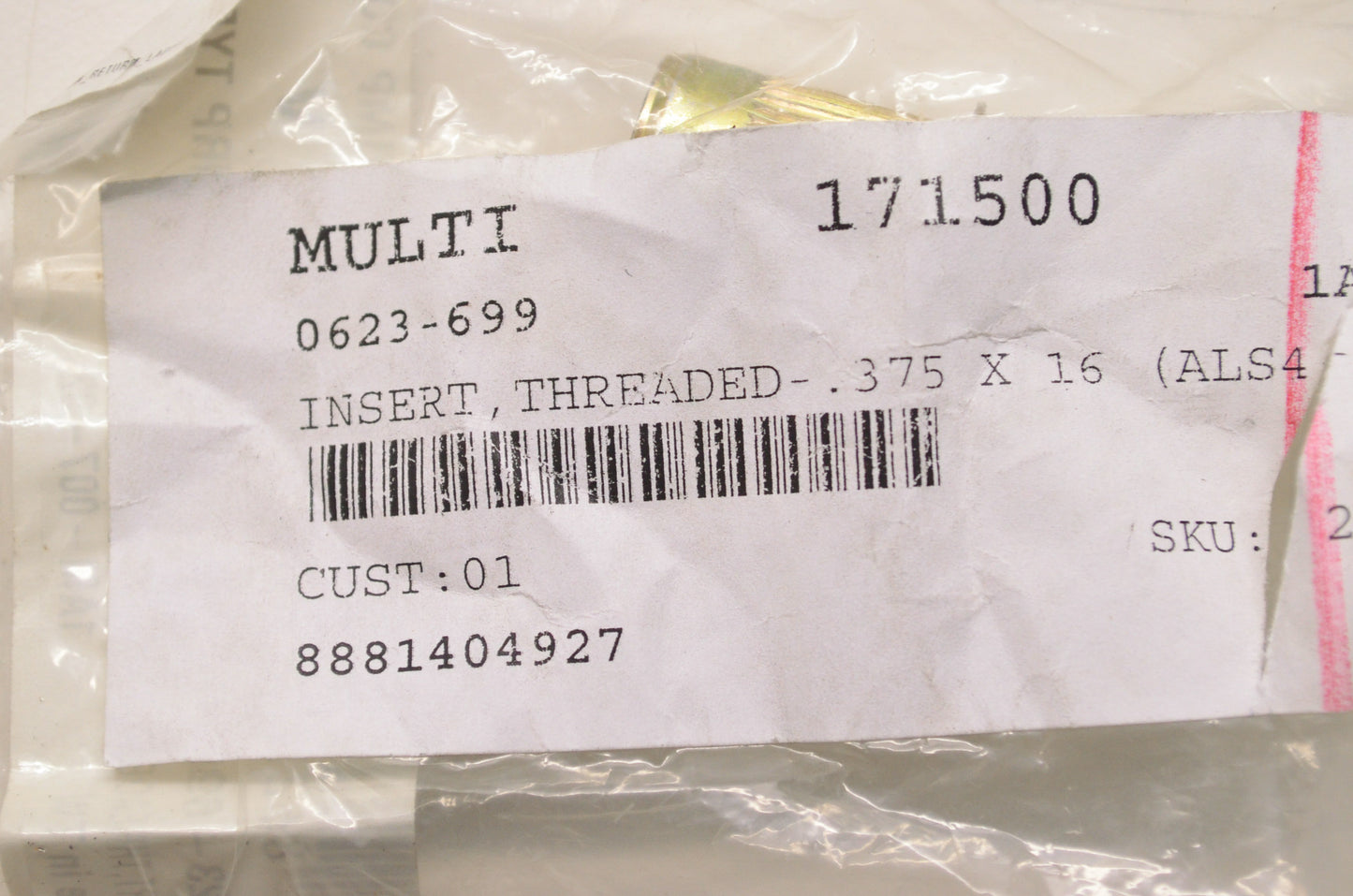 OEM Arctic Cat 0623-699 Threaded Insert .375x16 NOS