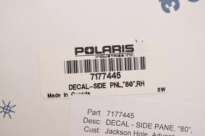 OEM Polaris 7177445 Right Hand "80" Side Panel Decal NOS