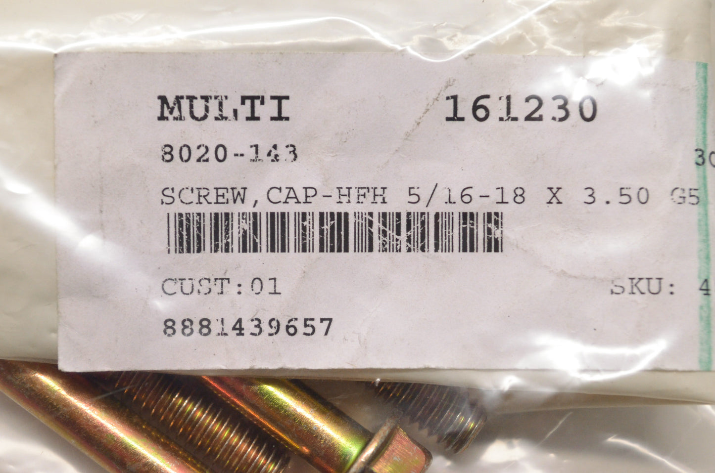 OEM Arctic Cat 8020-143 Hex FLange Head Cap Screw 5/16-18x3.50 NOS