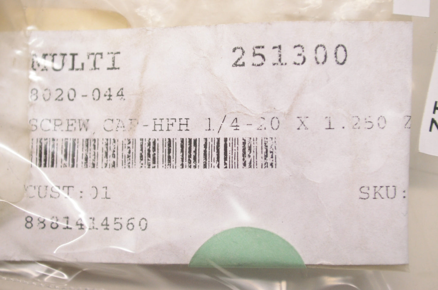 OEM Arctic Cat 8020-044 Hex FLange Head Cap Screw 1/4-20x1.250 NOS