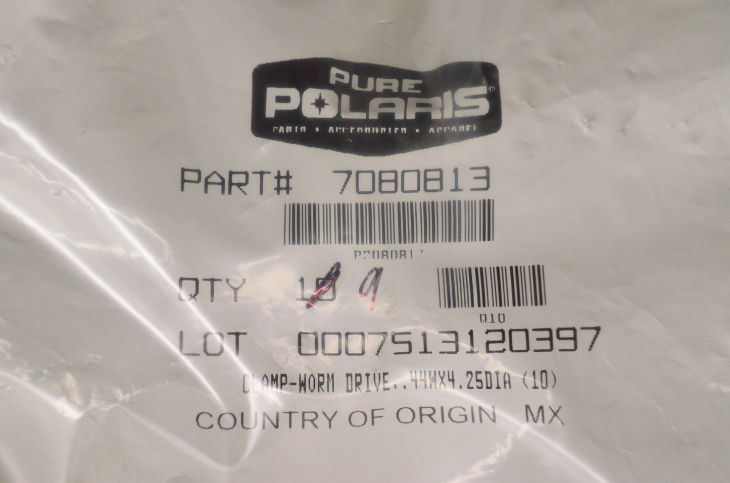 OEM Polaris 7080813 Worm Drive Clamp .44WX4.25DIA NOS