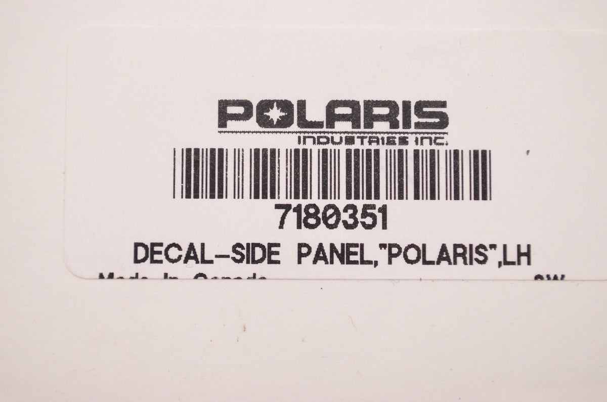 OEM Polaris 7180351 Left Hand "Polaris" Side Panel Decal NOS