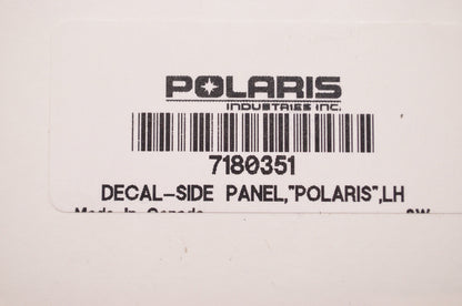 OEM Polaris 7180351 Left Hand "Polaris" Side Panel Decal NOS