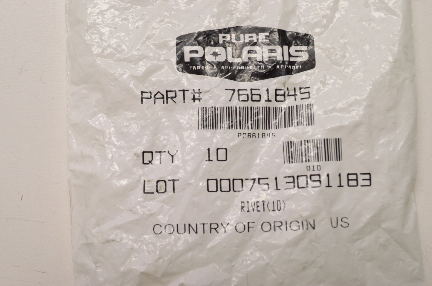 OEM Polaris 7661845 Rivet Qty 10 NOS