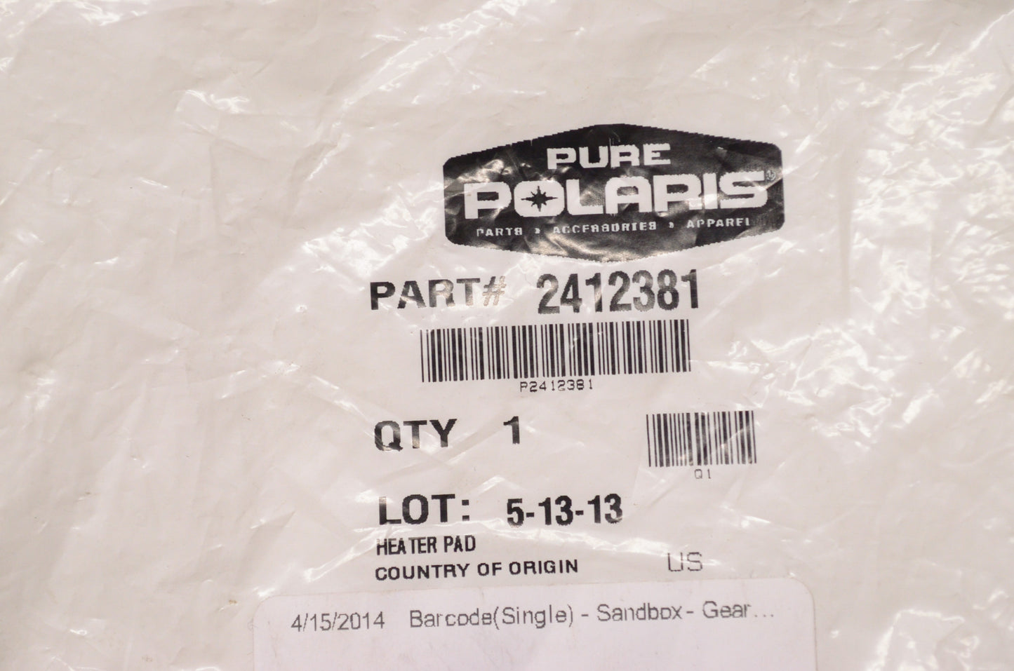 New OEM Polaris Left Hand Heater Pad Lo/Med/HI NOS