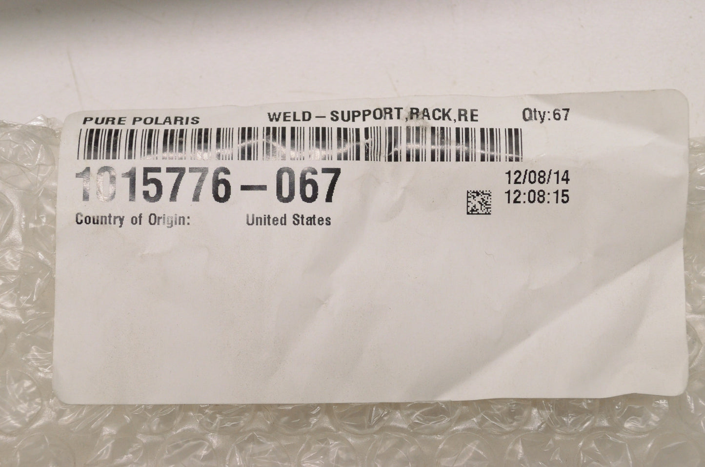 OEM Polaris 1015776-067 Black Rear Rack Support NOS