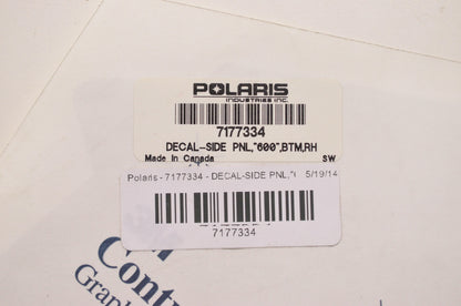 OEM Polaris 7177334 Right Hand Bottom '600' Side Panel Decal NOS