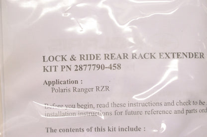 New OEM Polaris Lock & Ride Rear Rack Extender Kit NOS