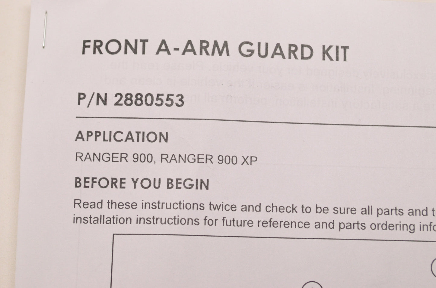 New OEM Polaris Front A Arm Guard Kit NOS