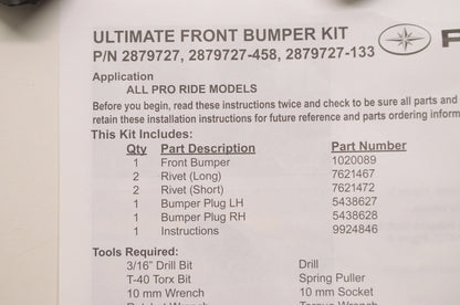 New OEM Polaris Aluminum Ultimate Front Bumper NOS