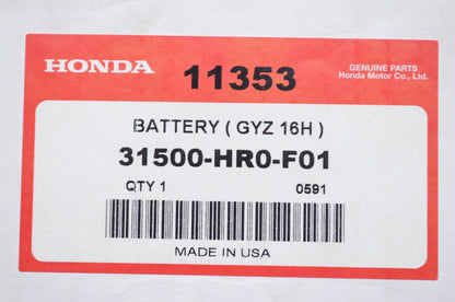 New OEM Honda GYZ 16H Battery NOS