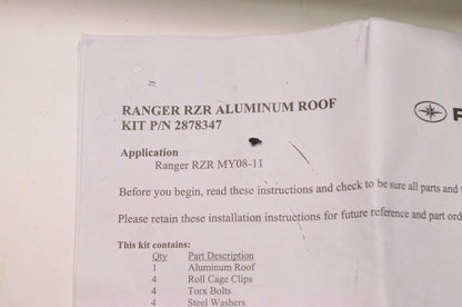 RZR Aluminum Roof Kit NOS