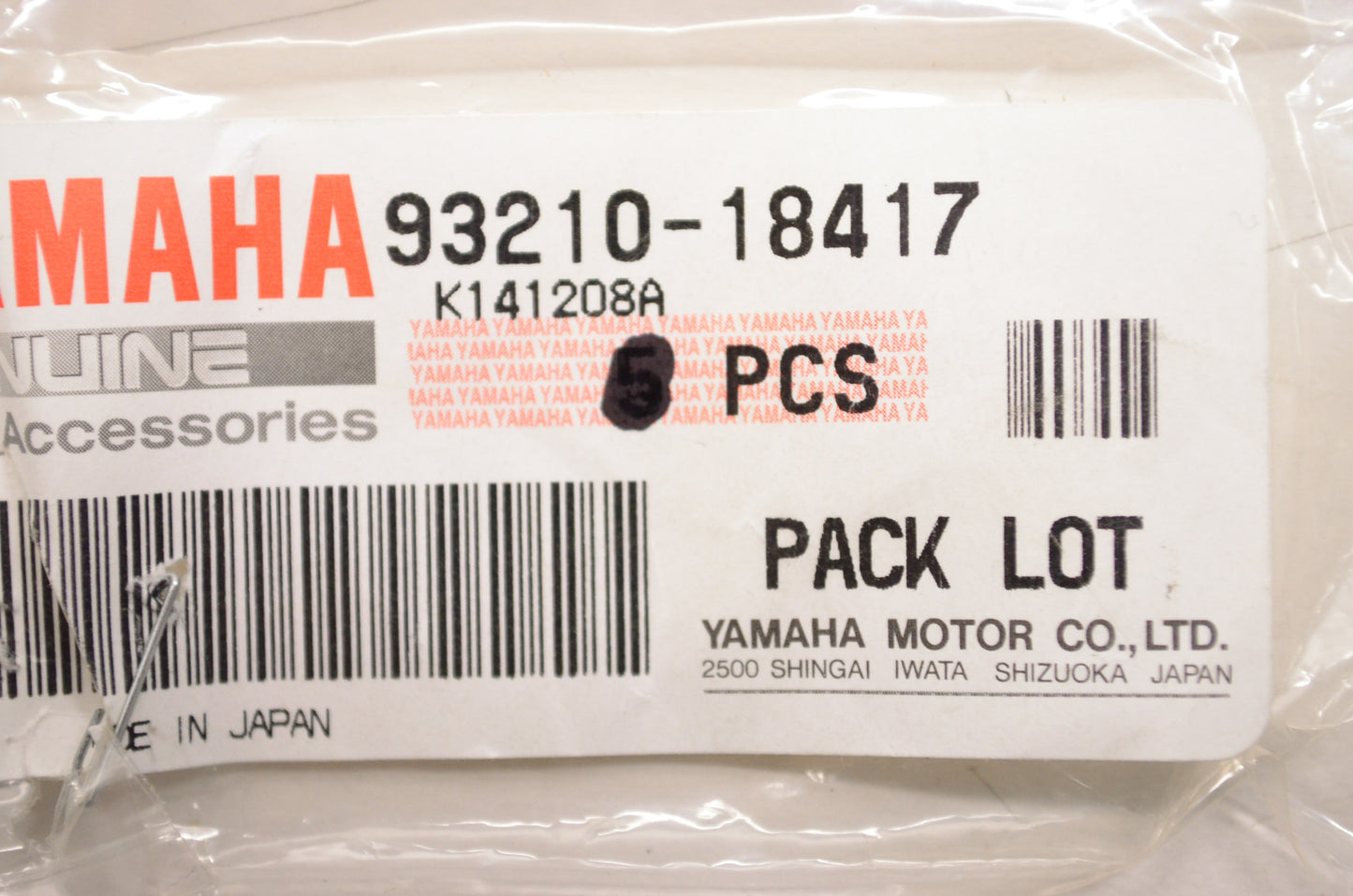 OEM Yamaha 93210-18417-00 O-Ring Qty 2 NOS