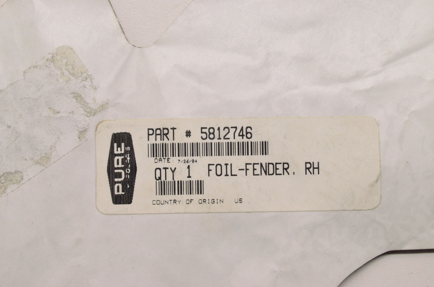 OEM Polaris 5812746 Right Hand Fender Foil