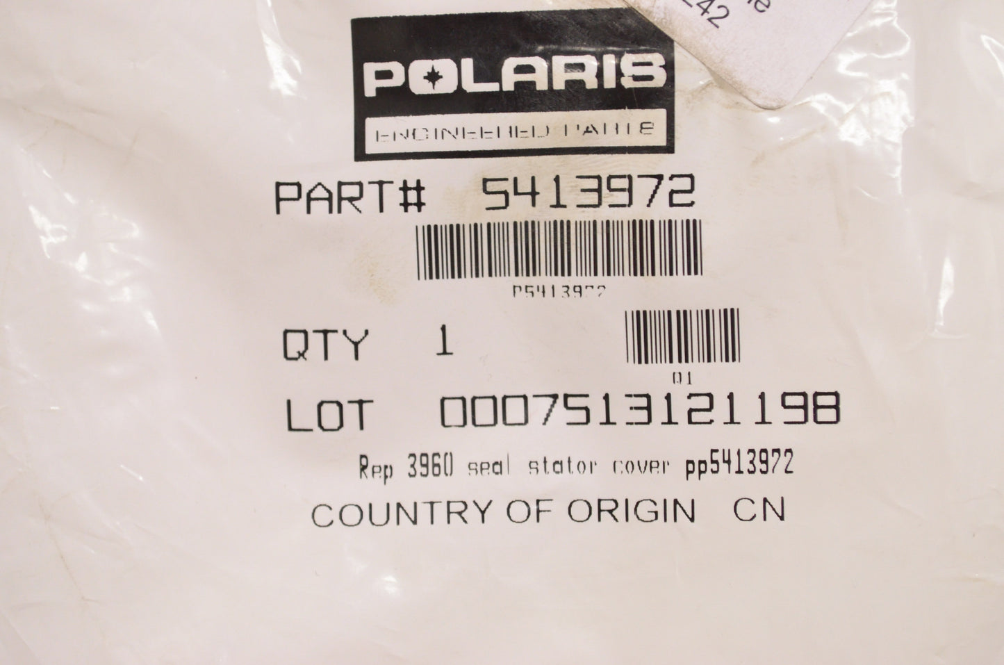 OEM Polaris 5413972 Stator Cover Seal NOS