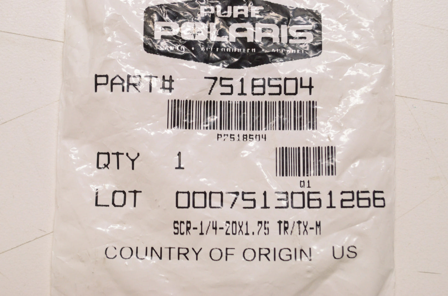 New OEM Polaris Screw 1/4-20X1.75 NOS