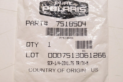 New OEM Polaris Screw 1/4-20X1.75 NOS