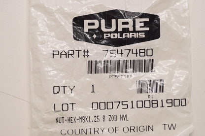 OEM Polaris 7547480 Nylon Hex Head M8X1.25 NOS