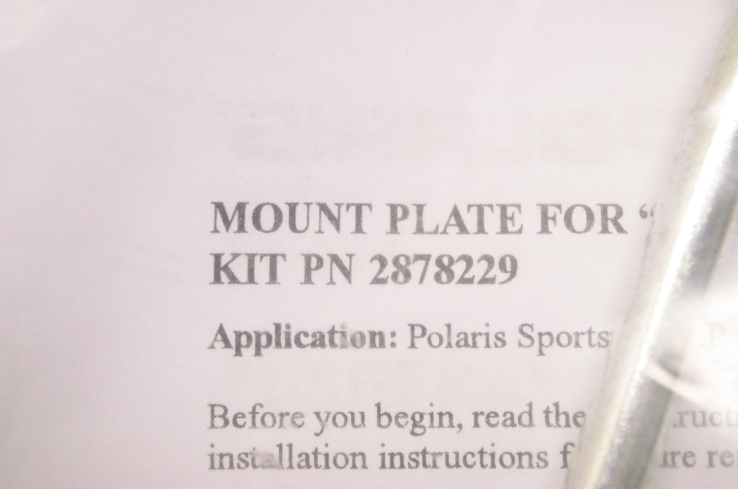 OEM Polaris 2878229 G3 Plow Mount NOS