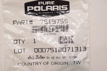 OEM Polaris 7519755 Screw M8X1.25X8 8.8 NOS