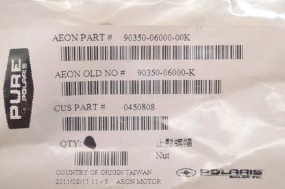 OEM Polaris 0450808, 90350-06000-00K, 90350-06000-K Lock Nut Qty 4 NOS