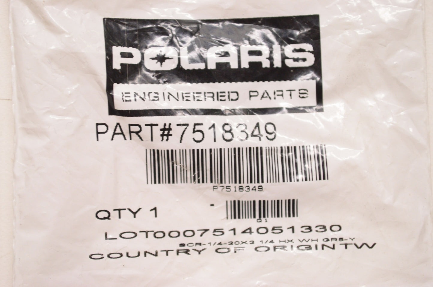 OEM Polaris 7518349 Hex Screw 1/4-20X2 1/4 NOS