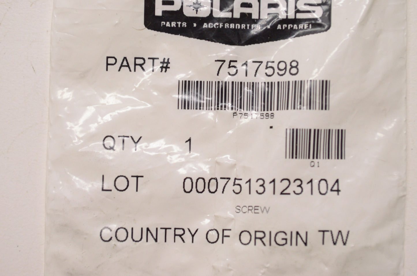 New OEM Polaris 7517598 Screw NOS