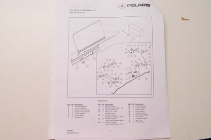 New OEM Polaris Top Hinge Windshield Kit NOS