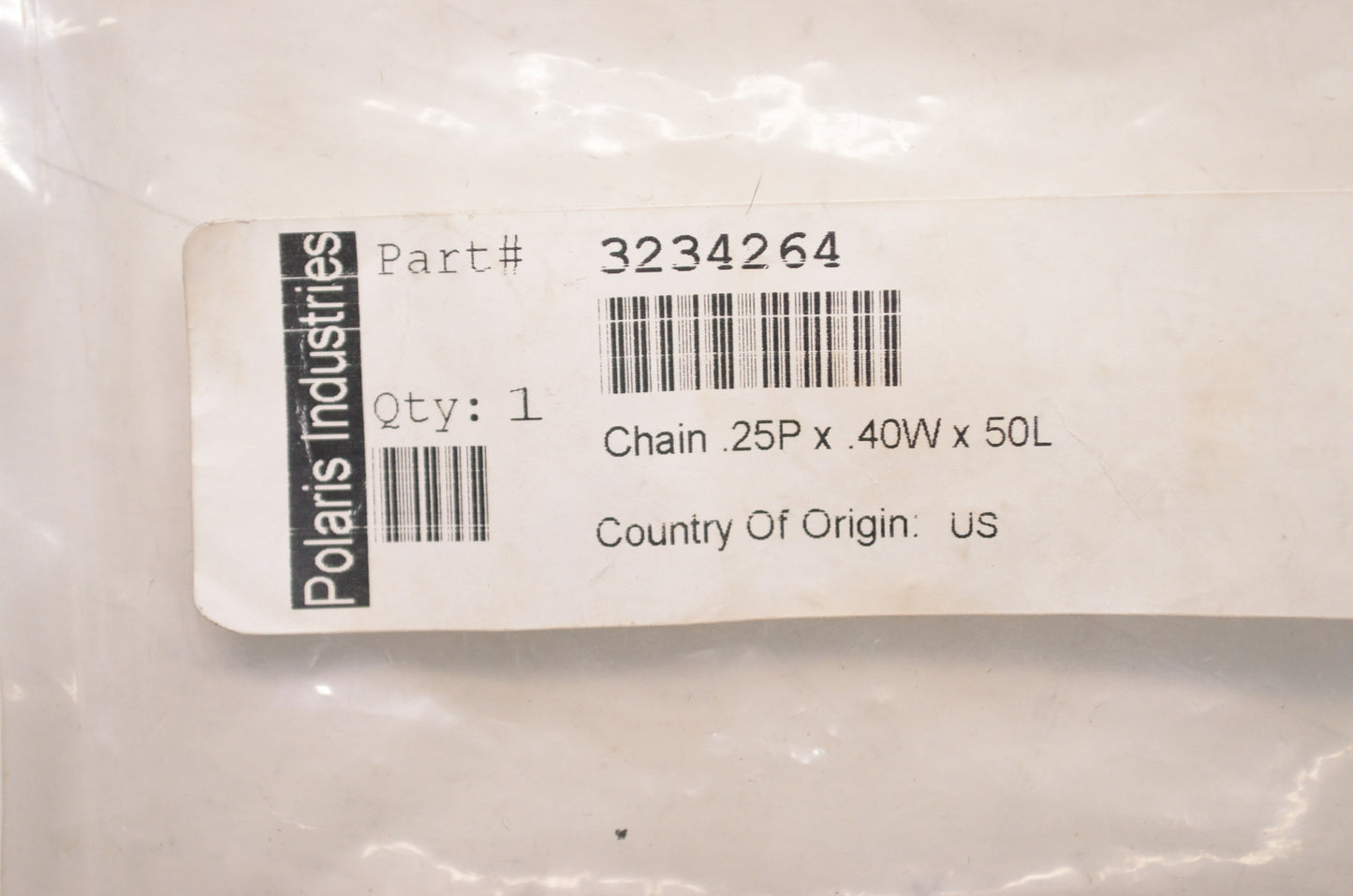 New OEM Polaris Chain.25Px.40Wx50L NOS
