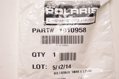 OEM Polaris 1910958 Banjo Bolt 10mmx1.25-6G NOS